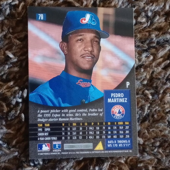 Pinnacle Pedro Martinez Baseball Card - Picture 3 of 3